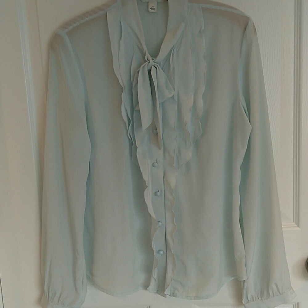 Banana Republic silk ruffle front